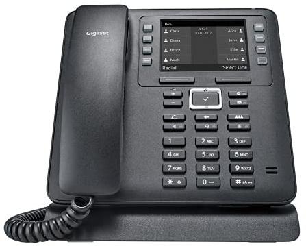 Gigaset Maxwell 2 - IP Telefon, mit bis zu 4 VoIP-Konten - 3,5“-Monochrom-Display - Volltastatur - 8 Funktionstasten für schnelle Bedienung, schwarz