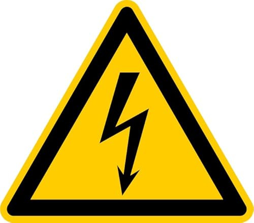 Aufkleber Warnzeichen „Warnung vor elektrischer Spannung“ Folie nach ISO 7010 W012 | SL 5-30 cm Made in Germany, Größe: Ø20 cm