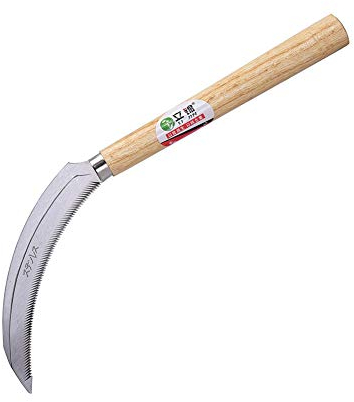 Z-fiber 6,3 Sägezahngras und japanische Sichel aus Edelstahl, Griff aus Hartholz 7,87