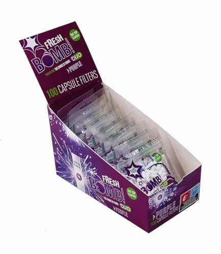 1 Box (10 Beutel) Fresh Bomb Duo Slim Filter Purple 6mm