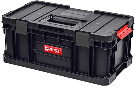 Qbrick System TWO Toolbox Plus Werkzeugkoffer Tolbox Werkzeugkiste schwarz I Modularer I Polyamidspange und robustem Griff I zwei einstellbare Stauraum I von bis zu 100 kg Gesamtgewicht I NEU