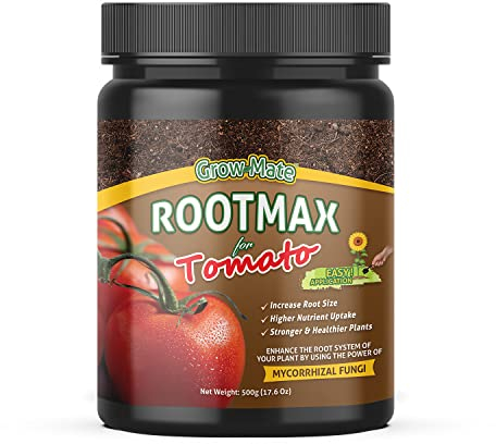 RootMax - Cibo biologico per pomodori a base di funghi micorrizici| Riduci del 50% la necessità di fertilizzante e mangime per pomodori | Massimizza la resa con il grado agricolo 50X