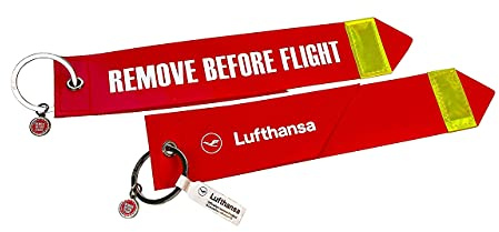 REMOVE BEFORE FLIGHT Lufthansa Anhänger - Originalmaterial - Groß-Format