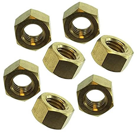 TERF® M10 - Dadi esagonali esagonali M10 (10 mm) in ottone, confezione da 5
