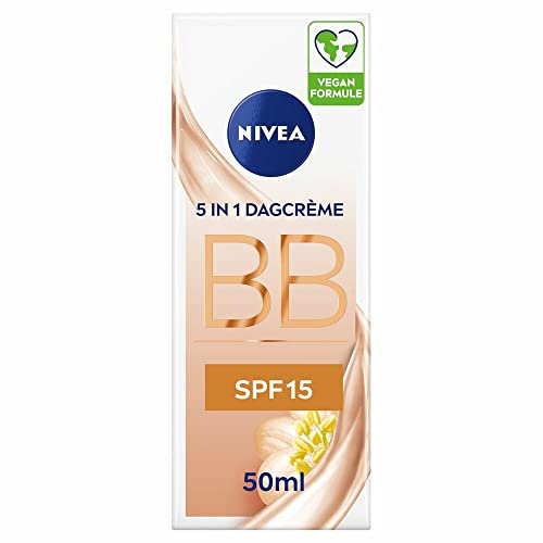 NIVEA Essentials 5-in-1 BB Cream Medium - SPF 15 - BB Cream - Mit Jojobaöl - Farbige Tagescreme - Befeuchtet und Tarnt - Gesichtspflege - 50 ml