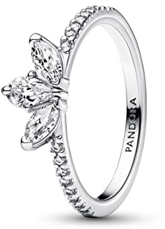 Pandora Timeless - Anello Herbarium Petali Luminosi, in argento sterling, con pietre di zirconia cubica incolori