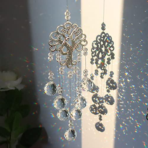 OPAHUTER Décorations à suspendre en cristal, arbre de vie, attrape-soleil, prisme en cristal pour la maison, le jardin, les cadeaux pour mère, enseignant, fille, femme