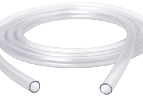 25 m / 82 ft Clear PVC Food-Grade Airline Tubing - 4 mm ID x 6 mm OD Flexible Hose for Aquarium Air Line, Fish Tank Air Pump, Pond Aeration, Hydroponics, Water & Air Transfer - Non-Toxic Pipe