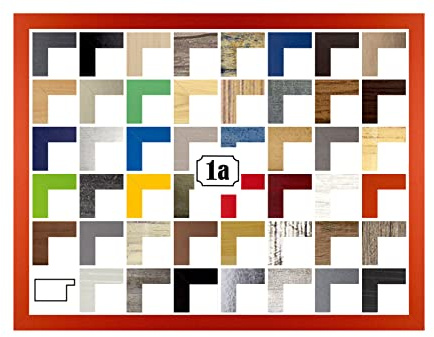 Montana Deluxe Bilderrahmen Posterrahmen 60x80 cm Puzzlerahmen Orange Farbgruppe C Klares Kunstglas