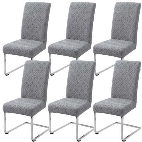 LANSHENG Stuhlhussen 4er Set, Waschbar Stuhlbezug Schwingstühle, Hellgrau | Stretch Stuhlhussen Schwingstühle, Universal Hussen für Stühle, Küchen, Restaurants und Hotels