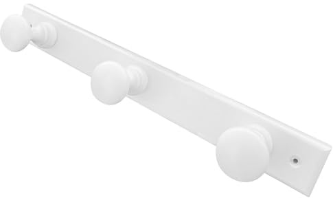 Kukicu Appendiabiti da Parete Bianco in Legno - 3 Ganci di Design Nordico per Ingresso, Camera da Letto, Soggiorno, Bambini