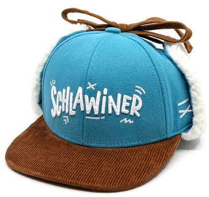 Hand und Feuer Winter Cap Kinder Schlawiner Hellblau Canvas