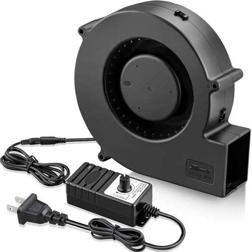 GDSTIME 140mm x 40mm Variable Speed Blower Fan, 110V 120V 220V AC Powered 5.5 inch Squirrel Cage Radial Centrifugal Fan with 5 to 12v DC Speed Control Dual Ball Bearing High Speed