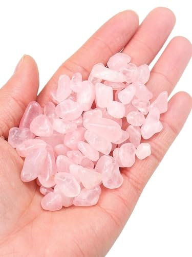 Gravier en cristal naturel rose blanc violet jaune vert cristal aromathérapie pierre polie démagnétisation aquarium purification gravier agate (couleur : rose, taille : 5-7 mm/100 g)