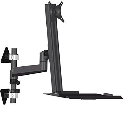 Monitor Halterung Wandmontierter Monitorständer, Monitorständer for Industriegeräte mit klappbarer Tastaturablage, verstellbarer Sitz-Steh-Arbeitsplatz, VESA 75 x 75, 100 x 100 mm Monitor Arme ( Color