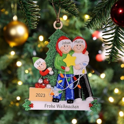 Jeweidea Personalisierte Weihnachtsbaumschmuck mit Namen Weihnachtsanhänger Dekoration 2025 Christbaumschmuck Anhänger Weihnachten Weihnachtsdeko Holz Aufhängen für Haus,Kamin