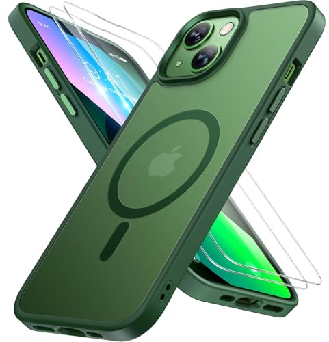 Miracase für iPhone 13 Hülle mit Magsafe & 2 9H+ Panzerglas, Grün