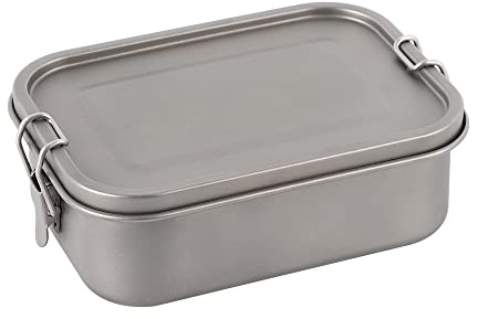 Outdoor-Brotdose aus reinem Titan, Camping-Bento-Box, Lunchbox, Picknick-Box, tragbares Geschirr (1 800 ml)