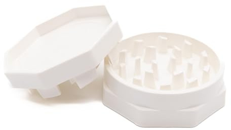 HEMP SAW® - Grinder, Kräutermühle, Spülmaschinenfest, neuartige Schneidgeometrie (Weiß)