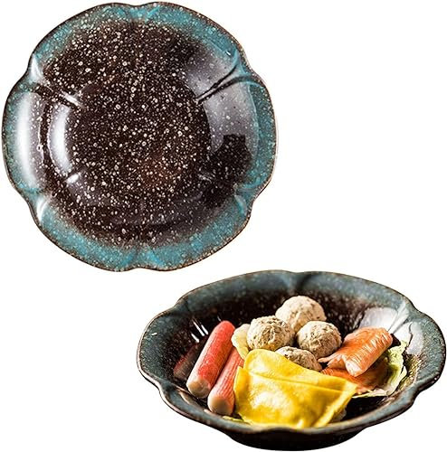 Piatti fondi, Ciotola for curry, Insalatiere Grandi porzioni in ceramica, Ciotola for insalata di pasta Colorata, Set di piatti fondi profondi da 2-blu-20 cm, 8 ( Colore : Blu , Dimensioni : 20 cm 8 (