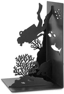 Balvi Sujetalibros Scuba Color Negro Buzo en Las Profundidades del océano Metal