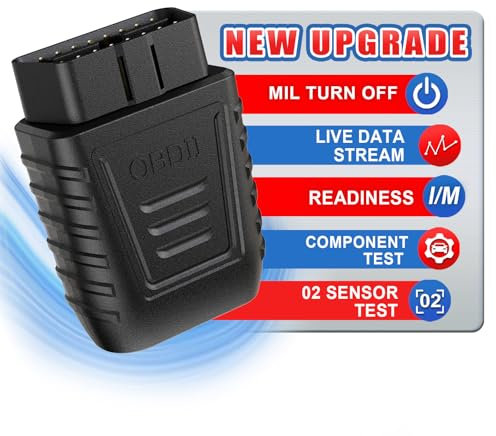 Escáner inalámbrico de diagnóstico de automóviles OBD2 Bluetooth 5.0, Prueba de Rendimiento de la Prueba de Humo Ligero del Motor, Lector de código de Falla del Motor iOS y Android (Negro)