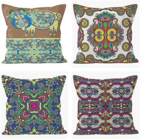 Nimvoya Lin Tapis de Souris Personnalisable avec Repose-Poignet Tapis Souris XXL Gaming 50x50cm, Motif Rétro Géométrique Tapis de Souris Fille Mouse Pad Gaming 4Pcs