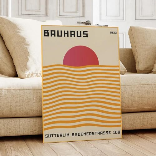 Moderne Geometrie Abstrakte Bauhaus Rote Sonne Wand Kunst Leinwand Malerei Poster Drucke Für Wohnzimmer Wohnkultur 30X40Cm Kein Rahmen