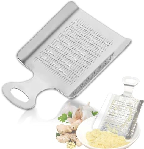 Edelstahl Ingwerreibe, Knoblauchreibe, Ingwer Knoblauch Wasabi-Reibe, Silber Crusher Knoblauchpresse, Küche Obst Gemüse Cutter Garlics