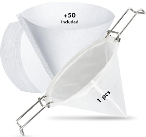 LIIZOUSUDA Fritteusen-Ölfilter, 25,4 cm, 50 Stück, Weiß/Opulenter Garten, Nylon, 0,03 mm, Fritteusenfilter