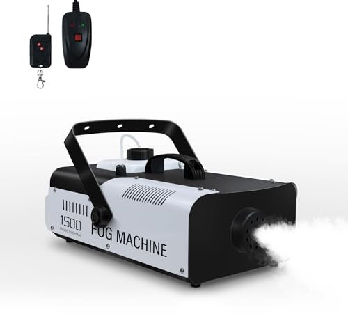 Telbum Nebelmaschine 1500 Watt Fernsteuerung Räuchermaschine 16000 CFM Fog Professionelle Fogger für DJ Bühne Party Hochzeit Events Halloween Weihnachten