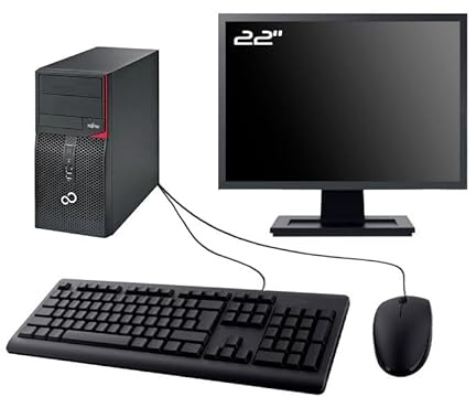 PC Fujitsu P556 Tower Monitor 22 Intel I5-6500 RAM, 16 GB SSD, 2TB W11 WiFi (Ricondizionato)