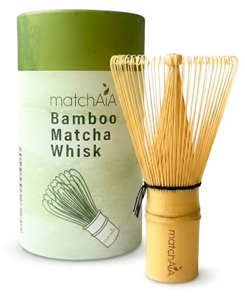 MatchAiA Premium Bamboo Matcha Whisk (Chasen) - Handcrafted Traditional 100-Prong Japanese Tea Whisk for Ceremonial Matcha & Modern Lattes