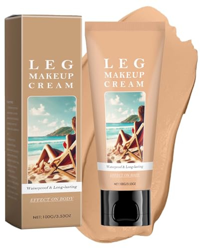 Bein Make Up Wasserfest, Body Coverage Perfector ohne Übertragung, Tattoo Abdecken Wasserfest für Krampfadern, Skin Perfecting Körper Make Up Wasserfest, Gleicht den Haut Aus(Dunkle Hautfarbe,100G)
