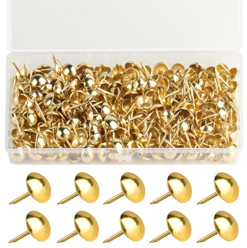 320 chiodi per tappezzeria, puntine da disegno, per mobili, letto, decorazione – 11 x 17 mm (oro)