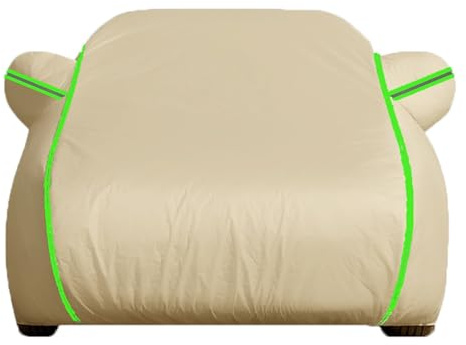 Khaki Outdoor Car Cover for Dacia Duster 3（2024-2025） Accessories,Waterproof Oxford Cloth Car Covers with Side Door Zipper and Storage Bag,All Weather Rain Snow Sun UV Protection