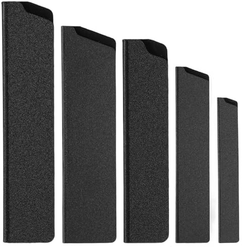 Bruislard 5 PCS Knife Edge Guard Universal Blade Covers Knife Protector Sleeve Gentle on Your Blades Plastic Sheaths Non-Scratch Felt Lining for Kitchen Chef Knives(5, 6, 8, 9, 10 Inch)
