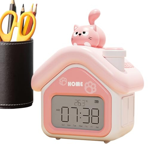 Bonito Reloj Despertador,Despertador Infantil con Pantalla LED Adorable | para Habitación Infantil, Mesita De Noche, Dormitorio, Viaje Y Colegio