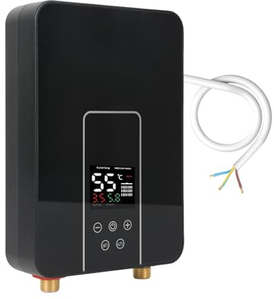 Mini chauffe-eau électrique instantané 220 V 7000 W avec affichage de la température LED, chauffe-eau instantané pour cuisine, salle de bain (7 kW)