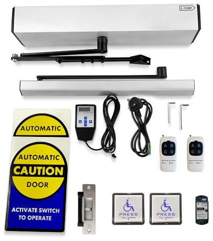 Olide Kabellose Fernbedienung und App-Steuerung, intelligenter WLAN-Türöffner für automatische Schwingtüren, ideal für Behinderte und ältere Menschen, mit elektrischem Schloss zum Verriegeln nach