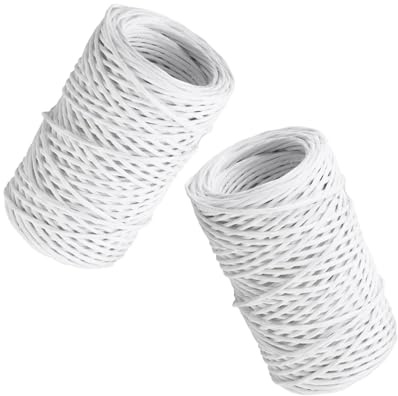 Angoily 2 Rolls Floral Wire Twine Paper Wrapped for Florist Bouquet Binding Garden Ties Rustic Vine Wrapping for Wedding and DIY Crafts