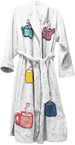 Enab Clothing Unisex Tyler Durden Brad vit mjuk frotté badrock spa handduk rock med lappar, Vitt, XL