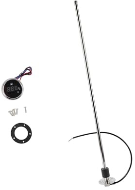 A ABSOPRO Sensor de Nivel de Combustible con Medidor de Combustible para Barco Unidad de Combustible Marina 787mm Metal Plateado Negro 1 Set 0-190 Ohm Reemplazo de artículo