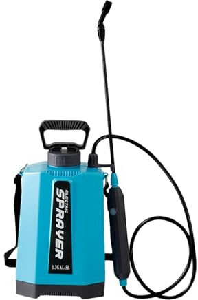Pulverizadores de bomba eléctrica de jardín, botella pulverizadora de agua de 5 L para patio, coche, hogar, color azul