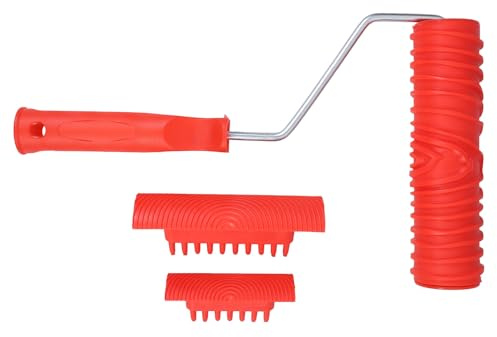 NIYANGLE Set Rulli per Vernice Effetto Legno 2 Pezzi, Strumento per Venature del Legno Fai da Te, Rullo per Pittura Decorativa Superfici Interne ed Esterne