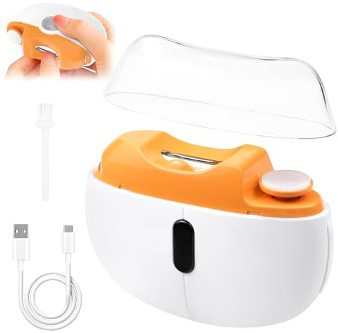 Tagliaunghie Elettrico,2026 Nuovo Tagliaunghie Automatico,Tagliaunghie Elettrico Portatile 3 in 1,3 Velocità,con Luce LED e Organizzatore per Unghie,Ricarica USB,per Neonati,Adulti, Anziani