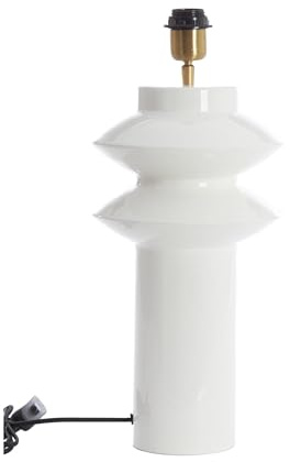 Light & Living Lampenfüß Petch - Weiß - Ø22x40cm | Rund - Modern - Metall - Tischlampenfuß - Lampe Wohnzimmer & Schlafzimmer