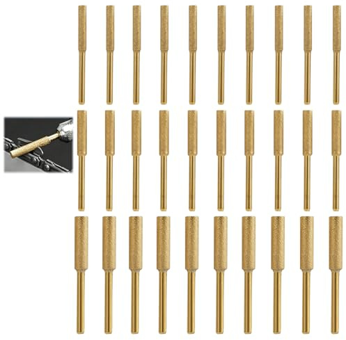 30 Piezas de Cabezal de Pulido en Diamante, Kit de Afilador para Motosierras,Herramientas de Afilado para Cadenas,Piedras de Afilar Tamaños: 4mm, 4.8mm, 5.5mm,para Afilar y Pulir Múltiples Materiales