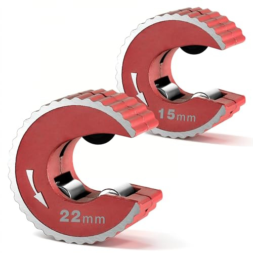 TranRantic Corta Tubo Cobre Set 15mm y 22mm, Cortadora de Tubos con Cuerpo de Aleación de Aluminio Resistente, Cortatubos Mini para PVC, Cobre, Latón y Aluminio
