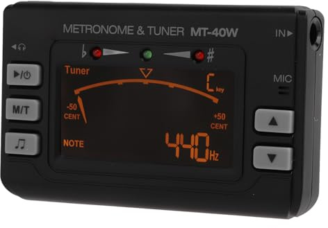 Alomejor Metronom-Stimmgerät, LCD-Instrument mit 3 Tonabnehmermodi und LED-Anzeige, für Gitarre, Violine, Saxophon, Ukulele und Klavier (Blasinstrument MT-40W)